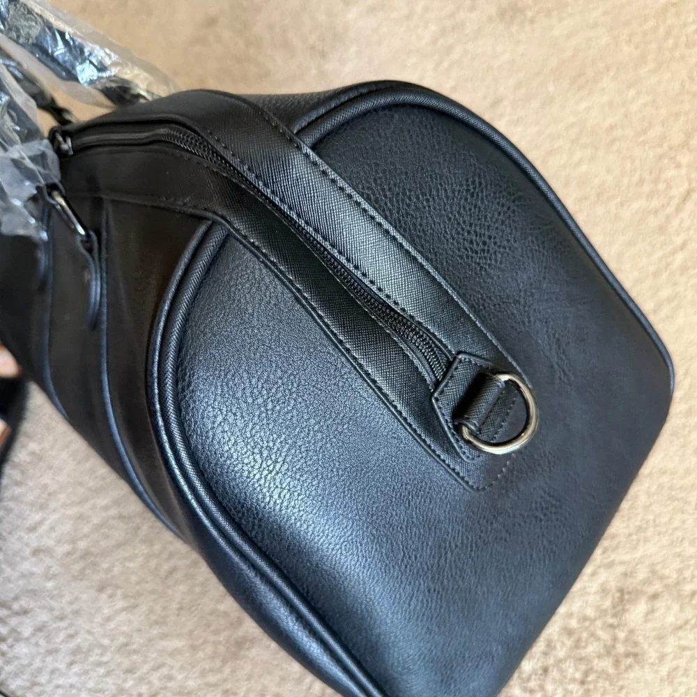 Ted Baker Striped PU Holdall weekender bag, Black‎
